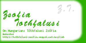 zsofia tothfalusi business card